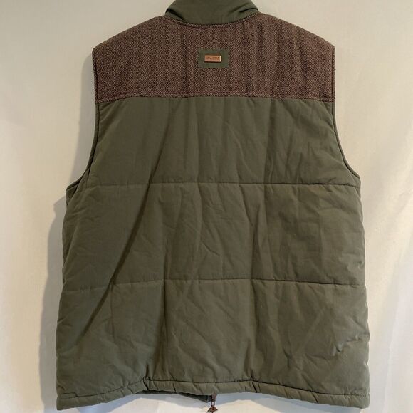 LRG Lifted Research Quilted Puffer Vest Green Wool Blend‎ Houndstooth Men 2XL - Picture 10 of 11